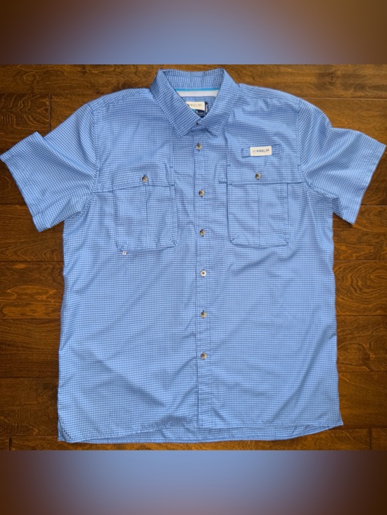 Magellan Outdoors Other - Magellan Outdoor Fish Gear Mens Shirt Size Large Blue Plaid Sport Performance